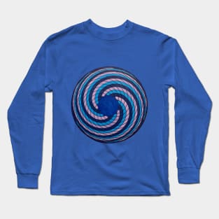 Spirograph Shades of Blue Swirl Long Sleeve T-Shirt